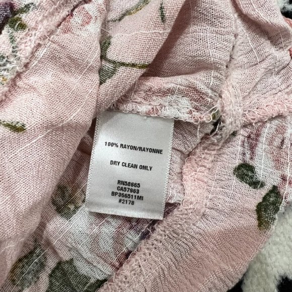 BP Soft Pink Floral 100% Rayon Chiffon Top Dress - Picture 4 of 5
